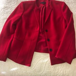 Red peplum skirt suit